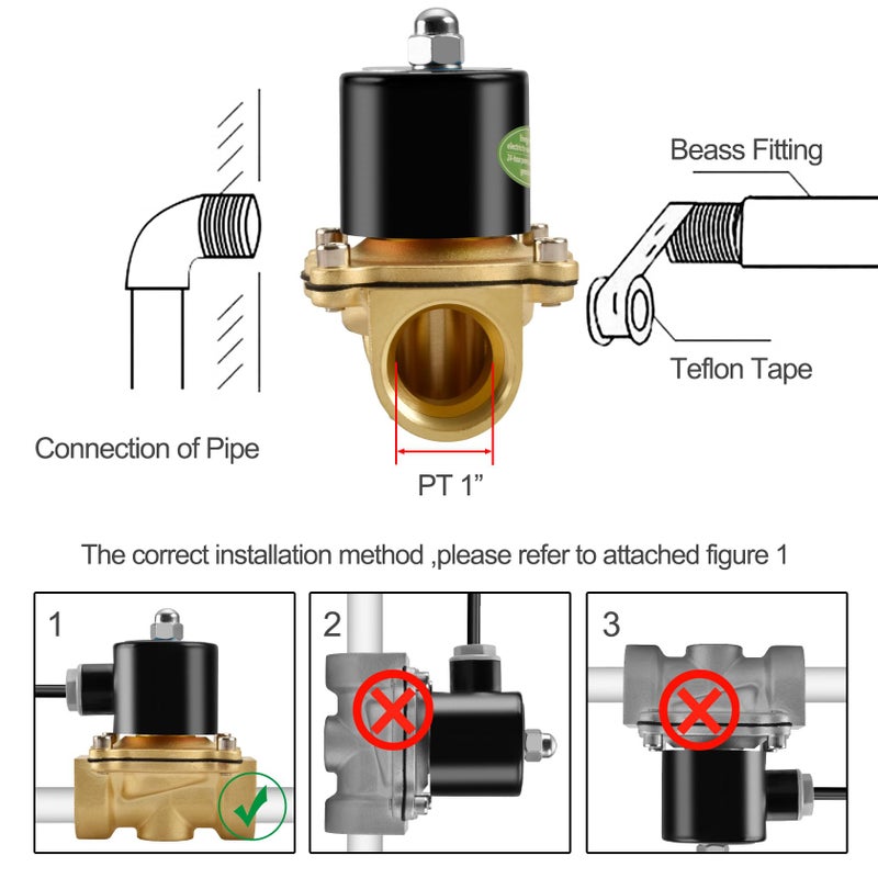Heschen Brass Electric Solenoid Valve 2W-250-25J 1 Inch AC220V Direct Action Water Normally Closed Replacement Valve - Image 5